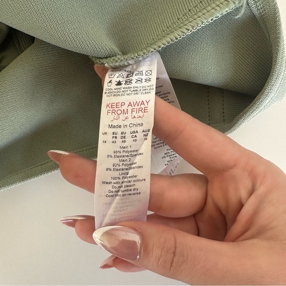 BOOHOO RUCHED CUP BANDAGE CORSET TOP Sage Green Corset Top NWT size 10 - Picture 5 of 6